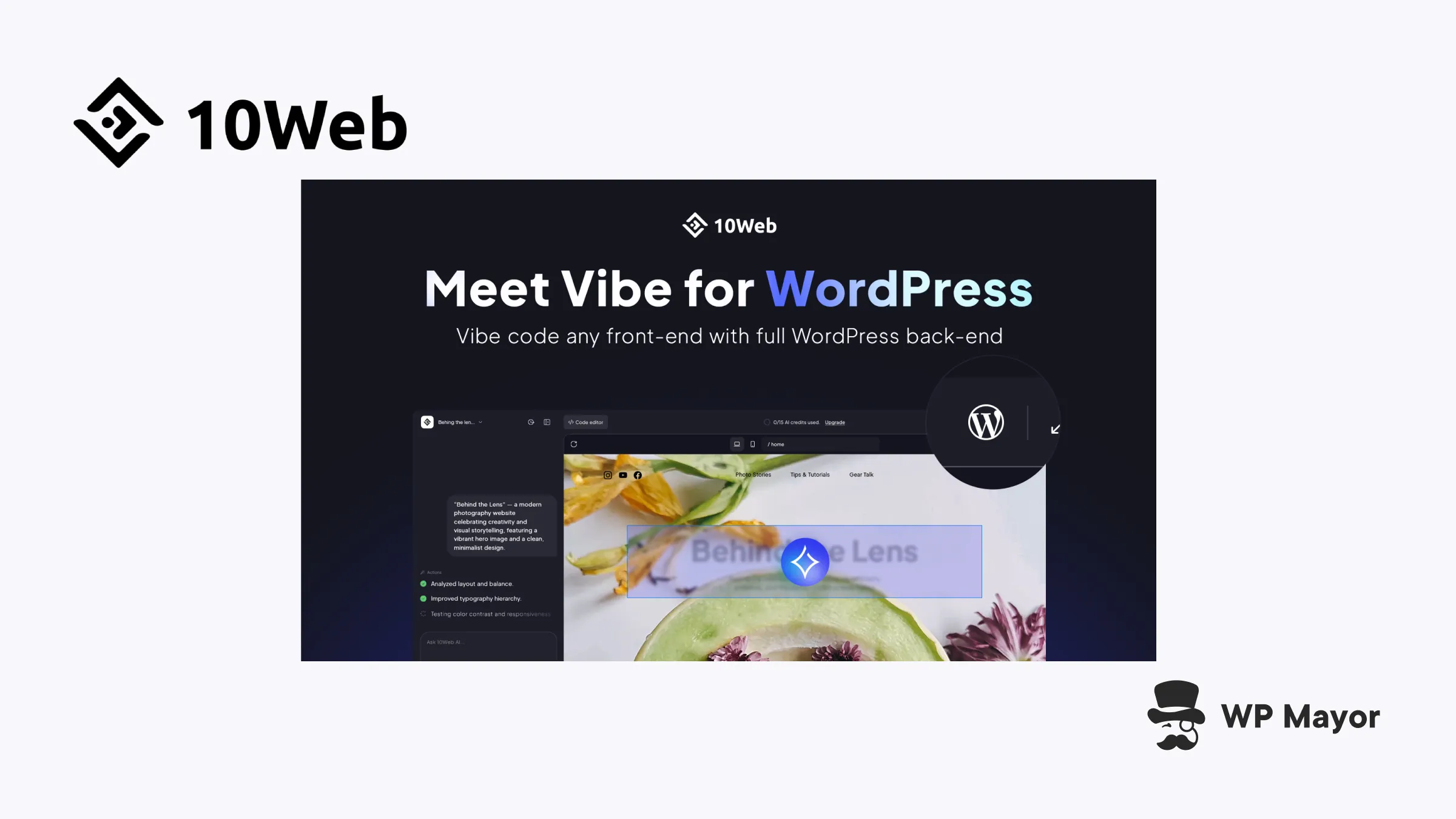 Nowa era budowy stron WordPress z 10Web Vibe!